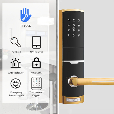 जिंक मिश्र धातु पासवर्ड लॉक इलेक्ट्रॉनिक स्मार्ट डोर लॉक के साथ TTlock Tuya ऐप