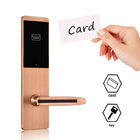 4 रंग विकल्प जस्ता मिश्र धातु होटल स्मार्ट डोर लॉक स्वाइप कार्ड और यांत्रिक कुंजी के साथ